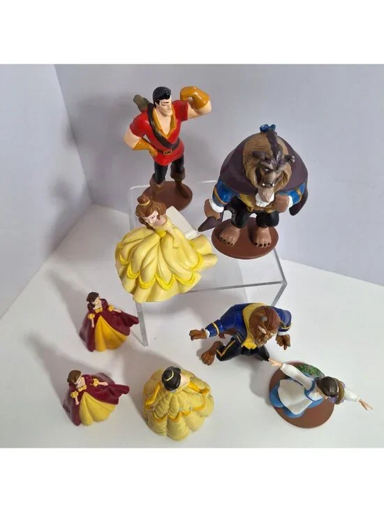 Beauty & The Beast Figure 8 Lot Disney Princess Belle Beast Gaston - Picture 7 of 13
